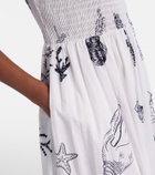 Poupette St Barth Suzanne shirred cotton muslin maxi dress