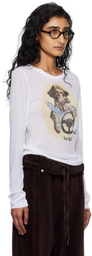 OPEN YY White Pet Club Sheer Long Sleeve T-shirt