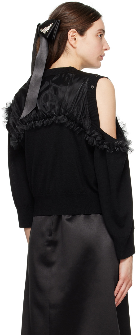 Noir Kei Ninomiya Black Ruffled Cardigan