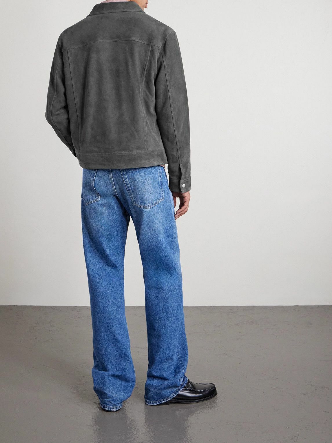 FRAME - Suede Trucker Jacket - Gray