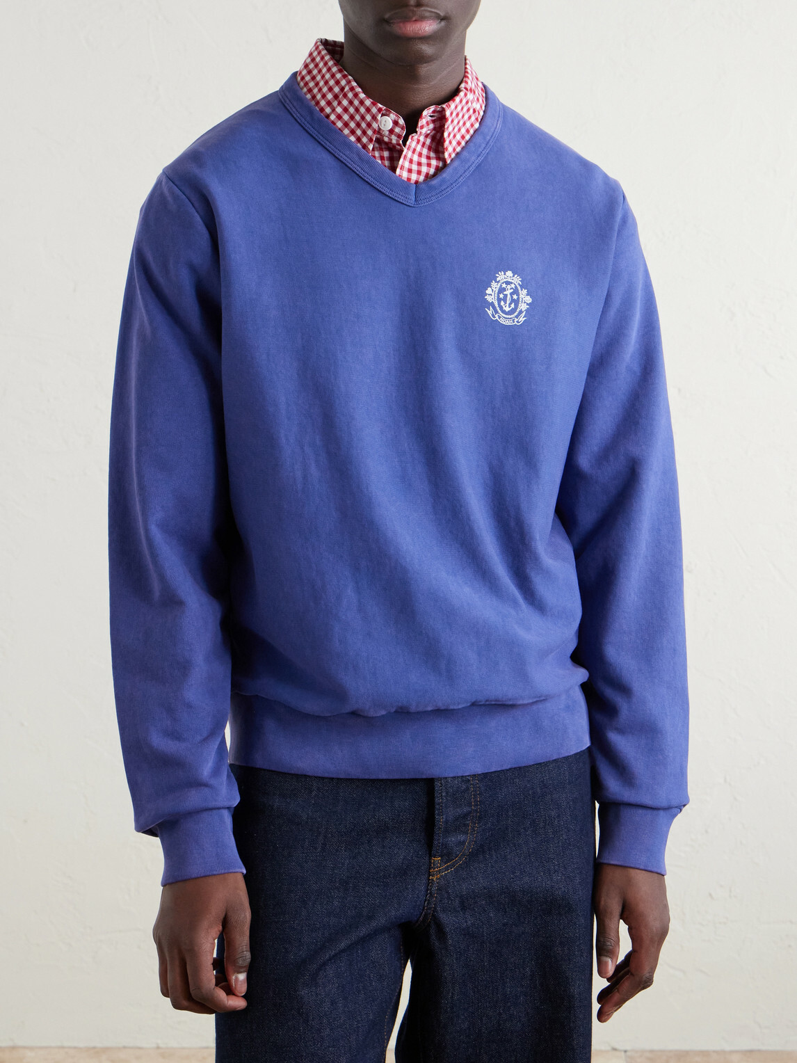 Noah - Logo-Printed Cotton Sweatshirt - Blue