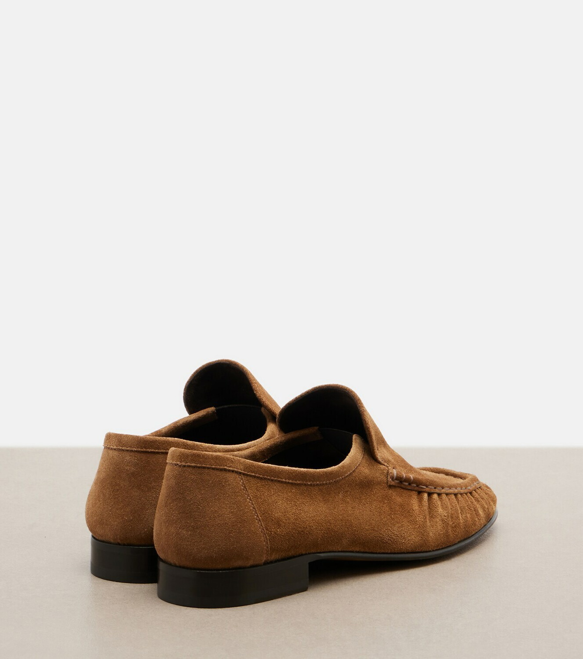 The Row Soft Mocassin Two suede loafers