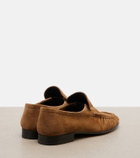 The Row Soft Mocassin Two suede loafers