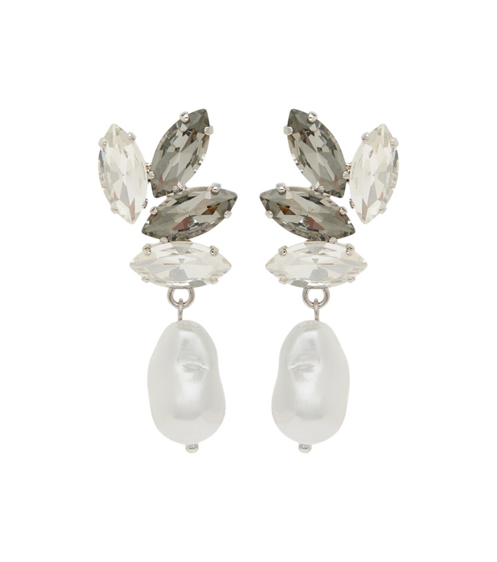 Photo: Erdem Embellished faux-pearl drop earrings