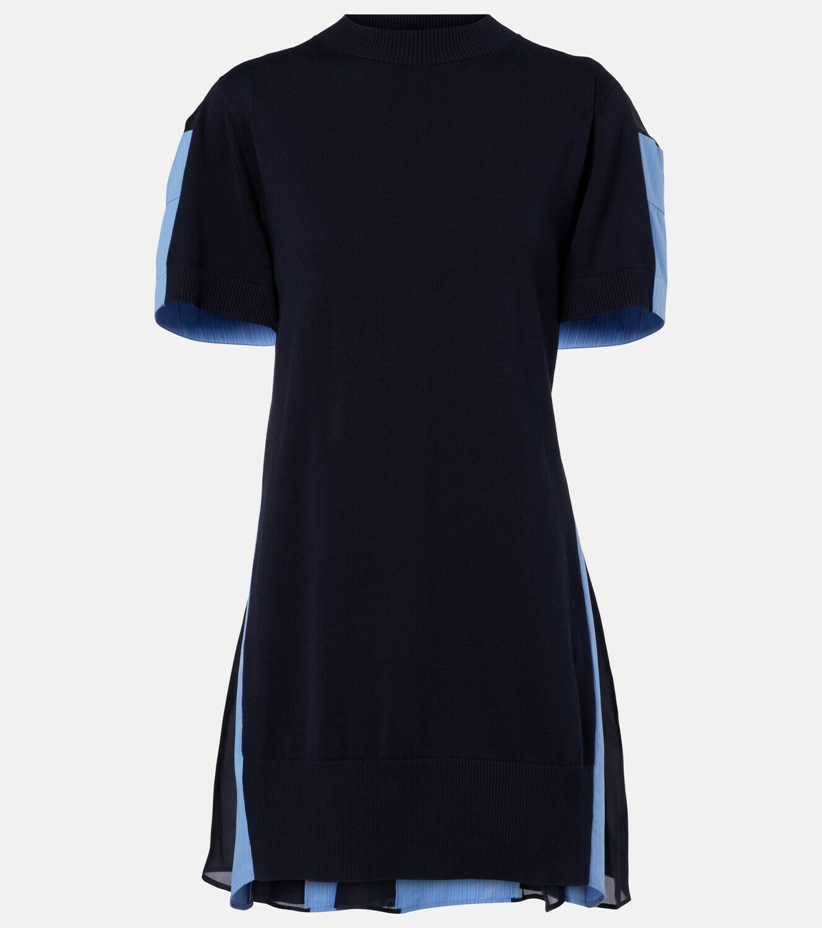 Sacai Paneled cotton-blend minidress