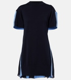 Sacai Paneled cotton-blend minidress