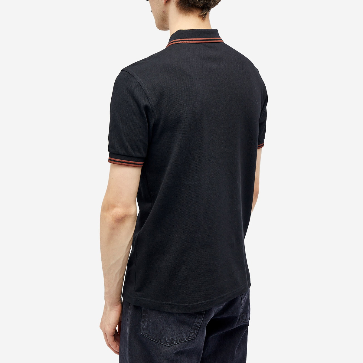 Fred Perry Men's Twin Tipped Polo Shirt in Black/Whisky Brown