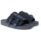 Suicoke - KAW-VS Webbing-Trimmed Suede Sandals - Blue