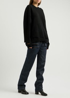 Helmut Lang Distressed Cotton-blend Jumper Black