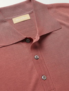 Yuri Yuri - Cutaway-Collar Knitted Polo Shirt - Red
