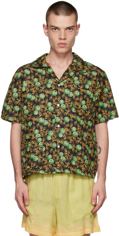 Photo: Bode Black & Green Gooseberry Shirt