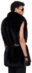 Ernest W. Baker Black Faux-Fur Vest