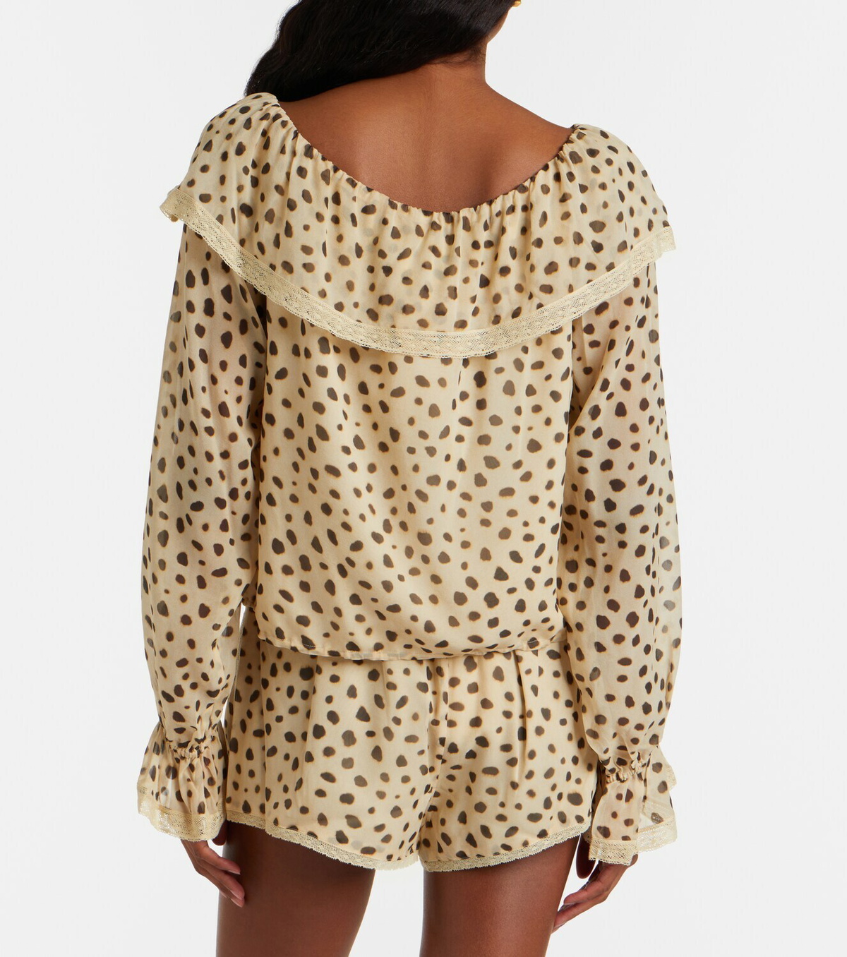 Posse Priscilla leopard-print silk blouse