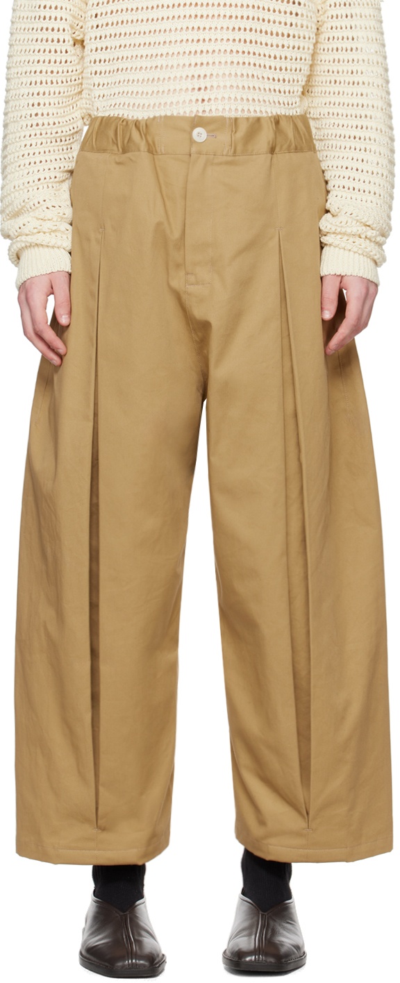 Photo: SAGE NATION Tan Box Pleat Trousers