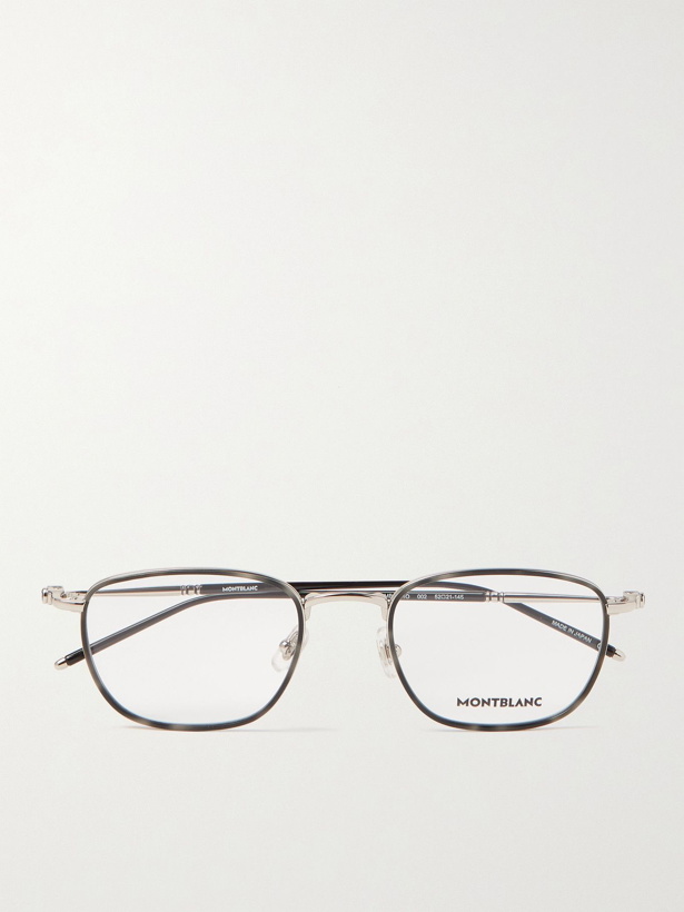 Photo: MONTBLANC - Square-Frame Silver-Tone and Acetate Optical Glasses