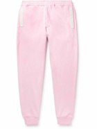 Alexander McQueen - Tapered Webbing-Trimmed Cotton-Jersey Sweatpants - Pink