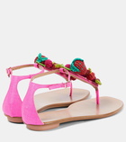 Aquazzura Strawberry Punch raffia thong sandals