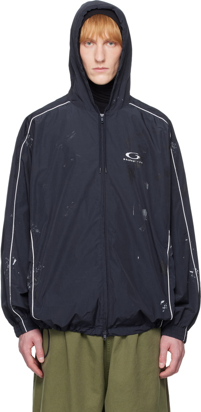 Photo: Balenciaga Navy Painter Track Jacket