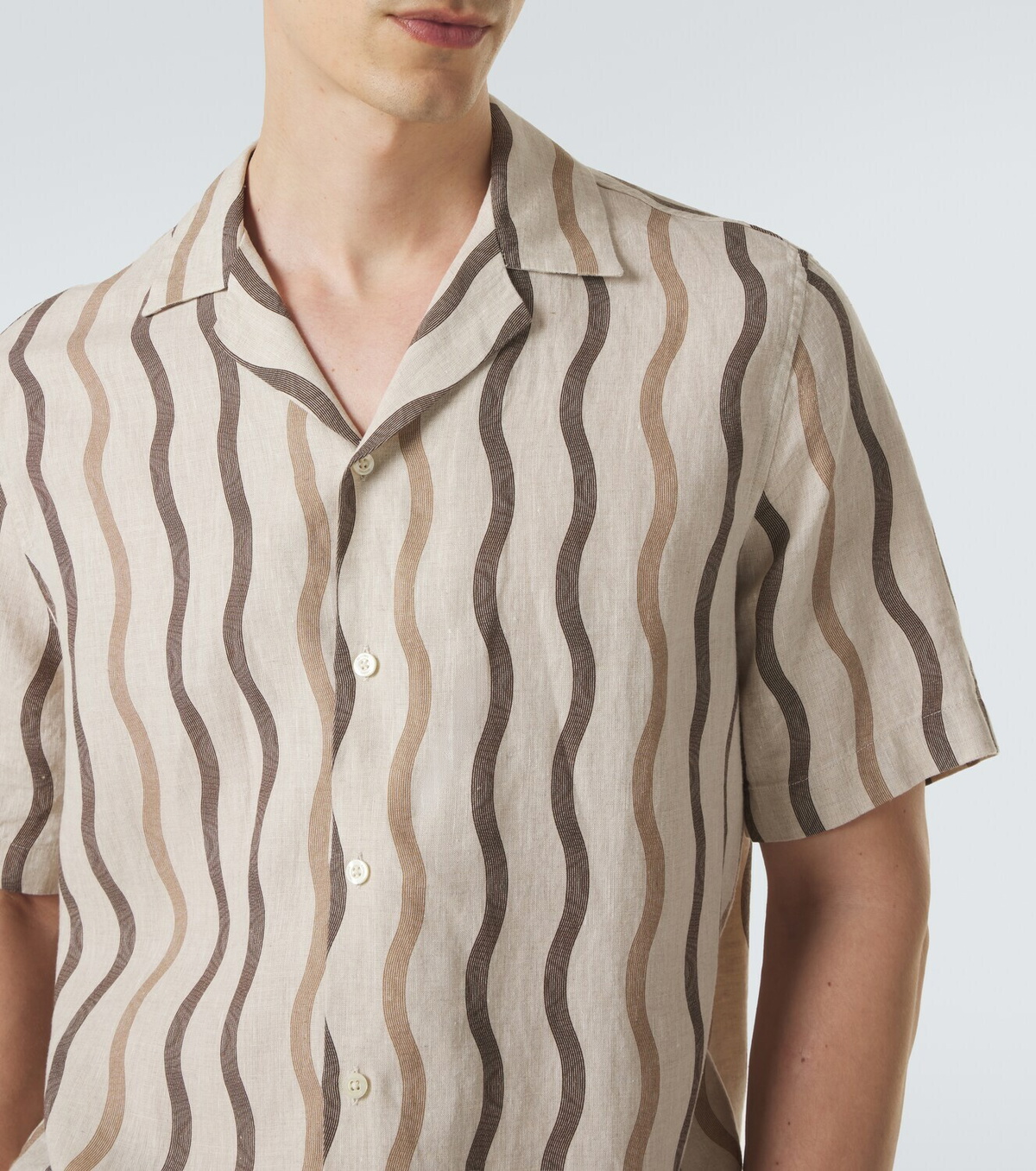 Frescobol Carioca Roberto printed linen bowling shirt