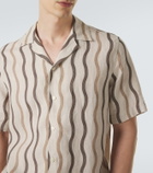 Frescobol Carioca Roberto printed linen bowling shirt