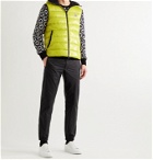 MONCLER - Lappe Logo-Appliquéd Quilted Glossed-Ripstop Hooded Down Gilet - Yellow