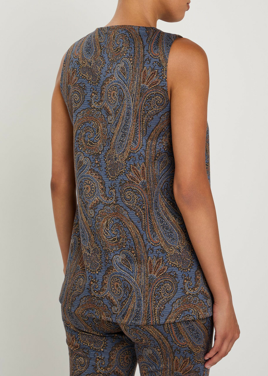 Etro Paisley-jacquard Woven Vest Multicoloured