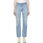 Re/Done Blue Ultra High-Rise Straight Jeans