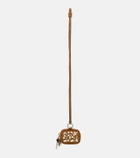Acne Studios Camero Clip embellished suede AirPods case