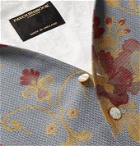 Favourbrook - Belvoir Cotton, Wool and Silk-Blend Jacquard Waistcoat - Blue