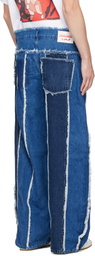 Charles Jeffrey LOVERBOY Blue Clash of Clans Edition Frayed Stripe Jeans