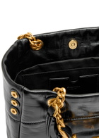 Balmain 1945 Small Glossed Leather Tote - Black - One Size