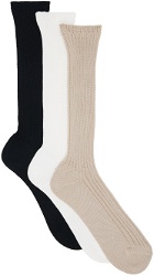 AURALEE Three-Pack Multicolor Socks