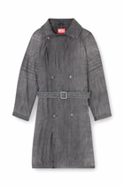 Diesel Trench coat in patterned denim - Denim Jackets - Unisex - Grey