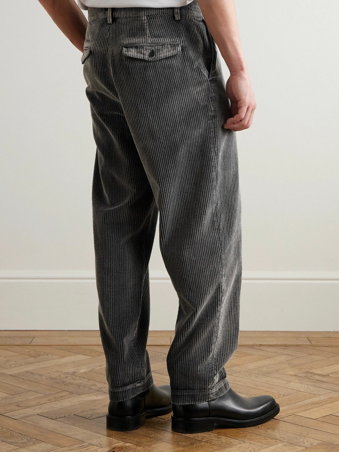 Barena - Canasta Straight-Leg Garment-Dyed Cotton-Corduroy