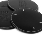 MAISON MARGIELA - Set of Six Leather Coasters - Black