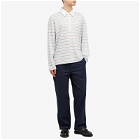 Thom Browne Men's Striped Rugby Fit Polo Shirt in Medium Blue