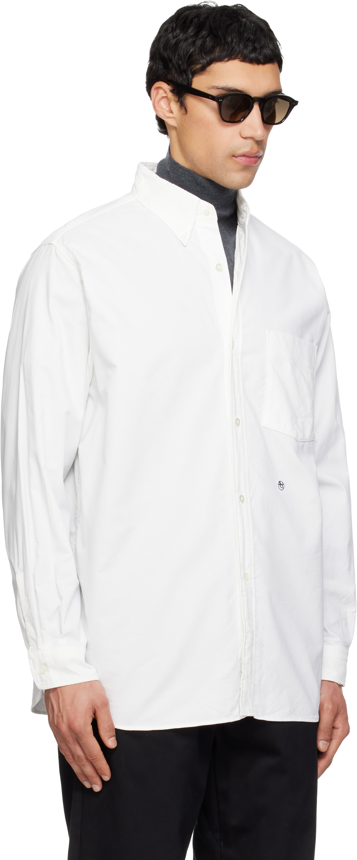 nanamica Off-White Button Down Wind Shirt