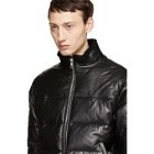 John Elliott Black Leather Down Bomber jacket