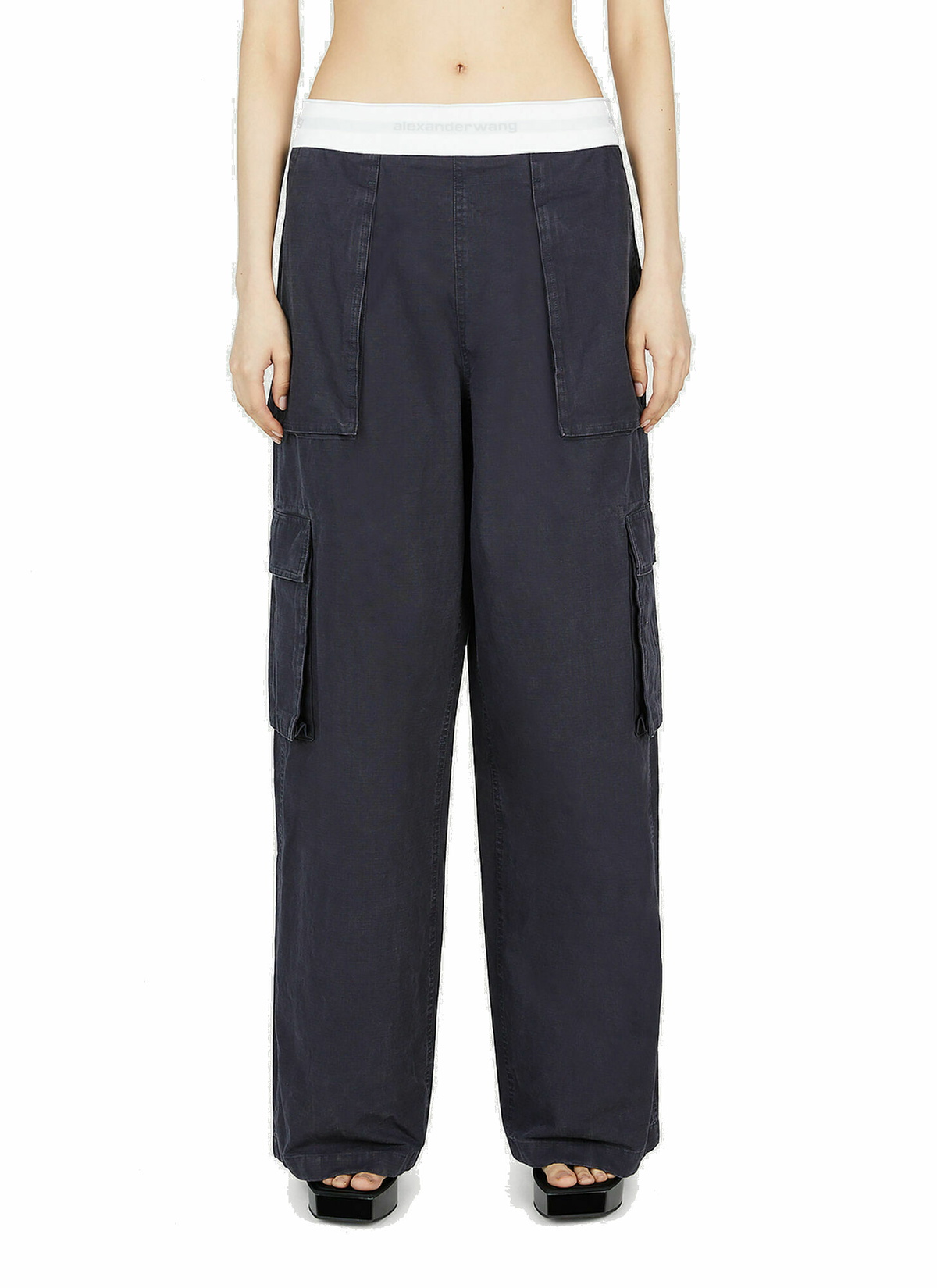 Alexander Wang Rave Logo Waist Cotton Cargo Pants