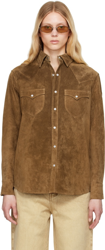 Photo: Carter Young Brown Western Suede Shirt
