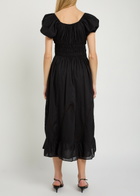 Faithfull The Brand Sunniva Panelled Cotton Midi Dress Black