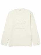 LOEWE - Logo-Debossed Wool-Blend Sweater - Neutrals