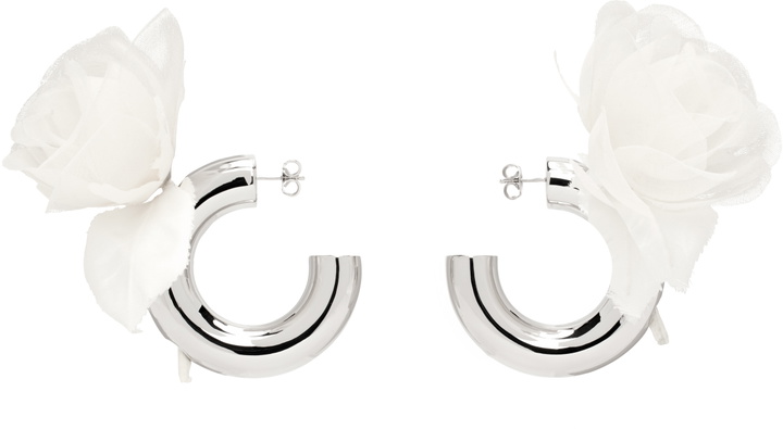 Photo: D'heygere SSENSE Exclusive Bridal Capsule Flower Hoop Earrings