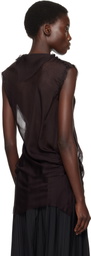 AARON ESH Purple Draped Sleeveless Blouse