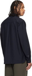 LE17SEPTEMBRE Navy Classic Wool-Blend Shirt