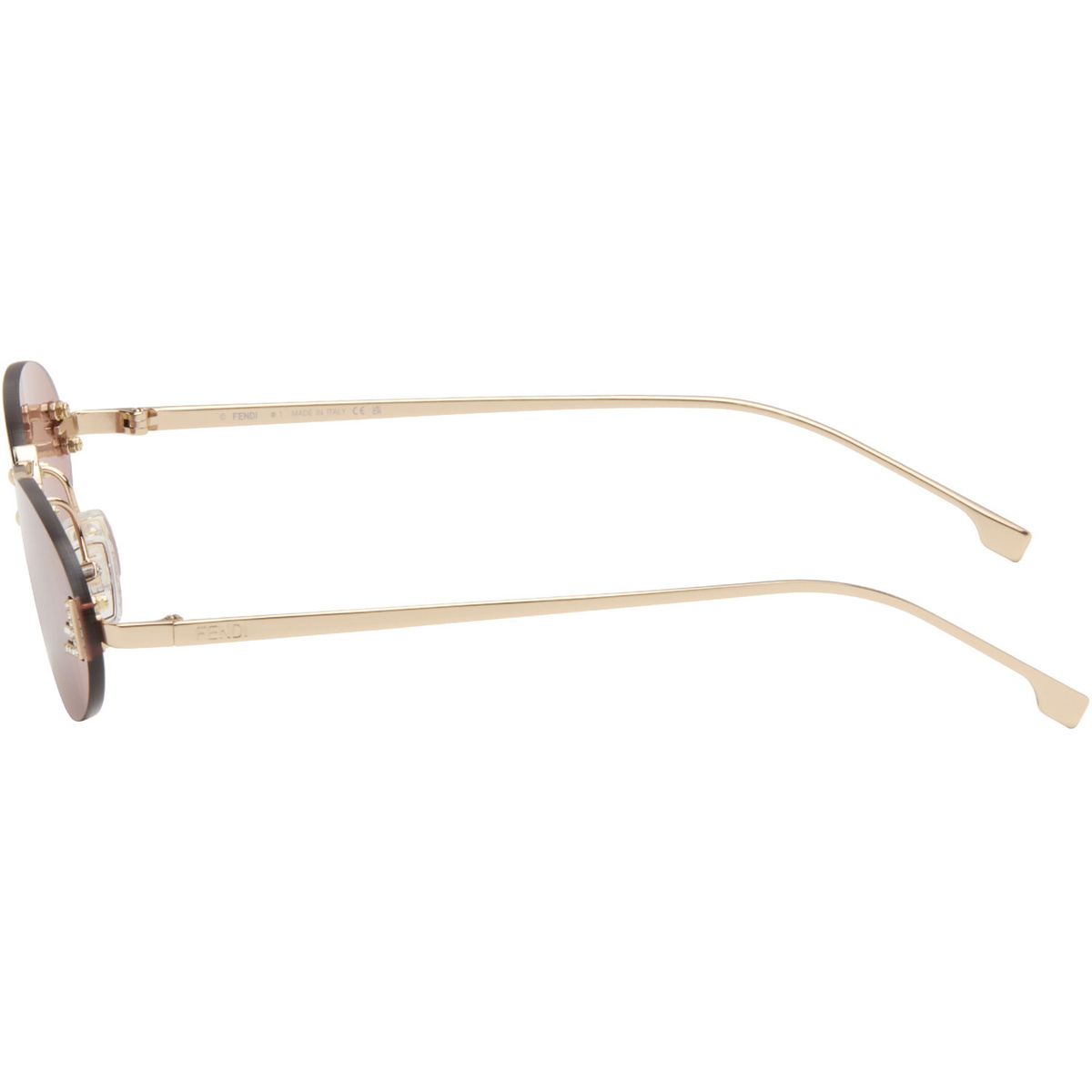 Fendi Gold 'Fendi First' Crystal Sunglasses