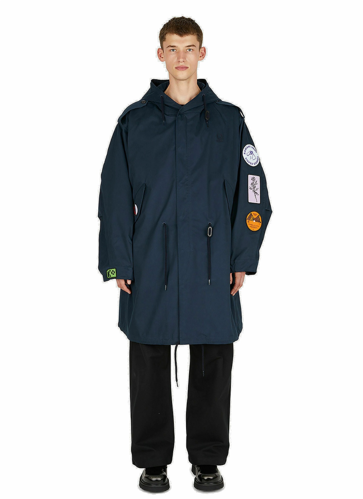 Photo: Patched Parka Coat in Dark Blue