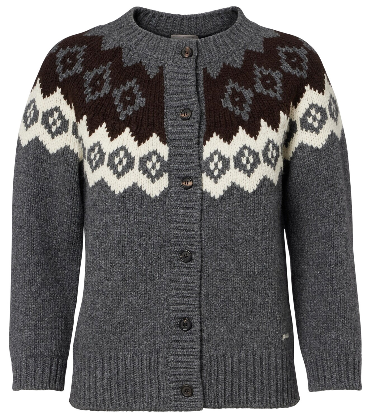 Prada Grey Wool and Cashmere Elbow Patches Cardigan Prada