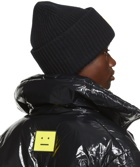 Acne Studios Black & Yellow Face Patch Beanie