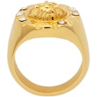 Versace Gold Palazzo Crystal Medusa Round Ring